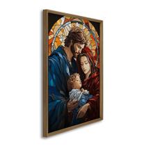 Quadro Decorativo Religioso Jesus Maria e José 1 Tela 60x90cm para Sala Quarto Hall