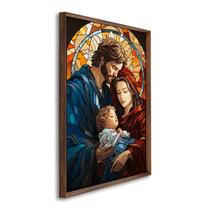 Quadro Decorativo Religioso Jesus Maria e José com 1 Tela Cm ou Cm de Parede para Sala Quarto Hall 6 Sem Vidro