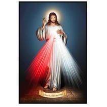 Quadro Decorativo Religioso Jesus Misericordioso Luxo 30x40cm com moldura e vidro