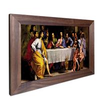 Quadro Decorativo Religioso Jesus Santa Ceia do Senhor Sagrada Família com Moldura 30x40cm