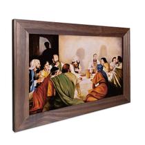 Quadro Decorativo Religioso Jesus Santa Ceia do Senhor Sagrada Família com Moldura 30x40cm
