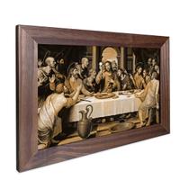 Quadro Decorativo Religioso Jesus Santa Ceia do Senhor Sagrada Família com Moldura 30x40cm