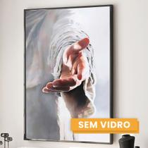 Quadro Decorativo Religioso Mão de Deus Pai com 1 Tela 50x75cm ou 60x90cm de Parede para Sala Quarto Hall