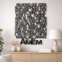 Quadro Decorativo Religioso Pai Nosso Em Mdf Preto