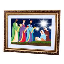 Quadro Decorativo Religioso Reis Magos A3 Luxo