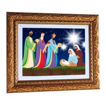 Quadro Decorativo Religioso Reis Magos A4 Luxo Premium