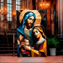 Quadro Decorativo Religioso Sagrada Familia - 90x60 cm