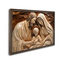 Quadro Decorativo Religioso Sagrada Família com 1 Tela 50x75 60x90 ou 80x120 de Parede para Sala Quarto Hall