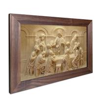 Quadro Decorativo Religioso Santa Ceia do Senhor Sagrada Família Jesus com Moldura 40cm