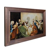 Quadro Decorativo Religioso Santa Ceia do Senhor Sagrada Família Jesus com Moldura 40cm
