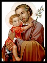 Quadro Decorativo Religioso São José 20x30cm com Moldura e Vidro