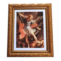 Quadro Decorativo Religioso São Miguel A4 Luxo Premium