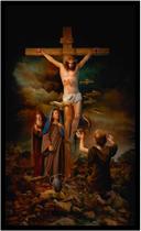 Quadro Decorativo Religiosos Jesus Cristo Cruz Católico Com Moldura RC003