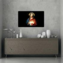 Quadro Decorativo Religiosos Sagrado Coração De Jesus Católico Espiritualidade Com Moldura RC024