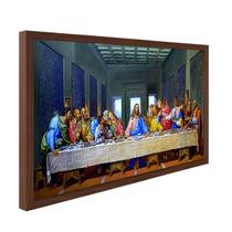 Quadro Decorativo Religiosos Santa Ceia Jesus Fé Sagrada Família com Moldura Caixa Alta 30x40cm