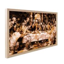 Quadro Decorativo Religiosos Santa Ceia Jesus Fé Sagrada Família com Moldura Caixa Alta 30x40cm