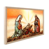 Quadro Decorativo Religiosos Santa Ceia Jesus Fé Sagrada Família com Moldura Caixa Alta 30x40cm