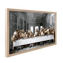 Quadro Decorativo Religiosos Santa Ceia Jesus Fé Sagrada Família com Moldura Caixa Alta 30x40cm