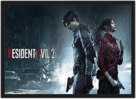 Quadro Decorativo Resident Evil Games Jogos Geek Decorações Com Moldura G02