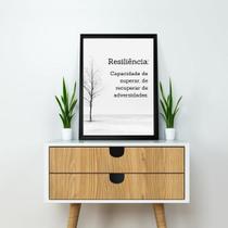 Quadro Decorativo Resiliência Definição 33X24 Moldura Branca