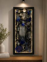 Quadro decorativo resinado garrafa quebrada