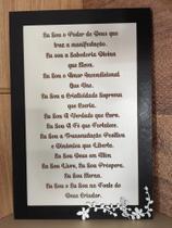 Quadro decorativo retangular Preto Eu sou o poder de Deus