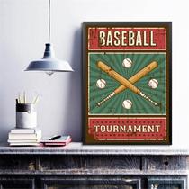 Quadro Decorativo Retrô Baseball 45x34cm - com vidro Quadro Decorativo Retrô Baseball 45x34cm - com vidro