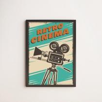 Quadro Decorativo Retrô Cinema Câmera 33X24Cm - Com Vidro