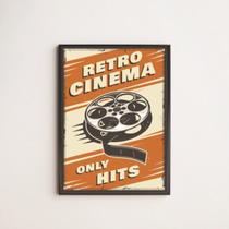 Quadro Decorativo Retrô Cinema Only Hits 33x24cm - com vidro Quadro Decorativo Retrô Cinema Only Hits 33x24cm - com vidro