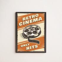 Quadro Decorativo Retrô Cinema Only Hits 33x24cm - com vidro