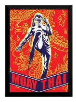 Quadro Decorativo Retro Desenho Boxe Tailandes Muay Thai 42x Quadro Decorativo Retro Desenho Boxe Tailandes Muay Thai 42x