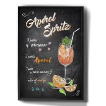 Quadro Decorativo Retro Receita Bebida Aperal Spritz