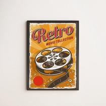 Quadro Decorativo Retrô Rolo De Filme 33X24Cm - Com Vidro