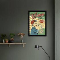 Quadro Decorativo Retrô Woman Power 45x34cm Quadro Decorativo Retrô Woman Power 45x34cm