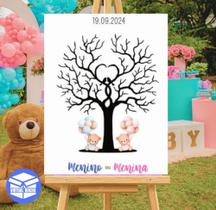 Quadro Decorativo Revelação Chá urso Balão Menina ou Menino