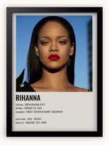 Quadro Decorativo Rihanna Artista Pop 30x42cm - Decora Geek