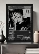 Quadro Decorativo Rihanna Rated R (Colored) Com Vidro Tamanho:21cm x 30cm (A4)