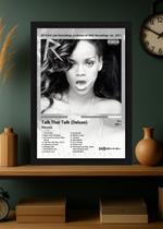 Quadro Decorativo Rihanna Talk That Talk (Light) Com Vidro Tamanho:21cm x 30cm (A4)