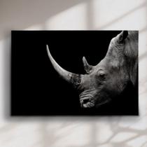 Quadro Decorativo Rinoceronte Fundo Preto Quadro Decorativo Rinoceronte Fundo Preto