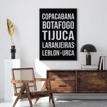 Quadro Decorativo Rio de Janeiro - Bairros 33x24cm - com vidro Quadro Decorativo Rio de Janeiro - Bairros 33x24cm - com vidro