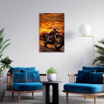 Quadro Decorativo Road Moto Motocicleta Estrada Sol Vintage
