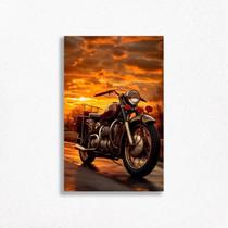 Quadro Decorativo Road Moto Motocicleta Estrada Sol Vintage