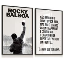 Quadro Decorativo Rocky Balboa Vitória Frase Cinema 43x63 Laminado