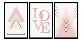 Quadro decorativo Rose Gold Frase Love "