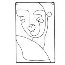 Quadro Decorativo Rosto Abstrato Aramado moderno F-2567-1-cor