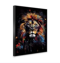 Quadro Decorativo Rosto Artístico de Leão Toque Elegante e Natural para sua Decoração