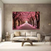 Quadro Decorativo Rua De Cerejeiras Paisagem Sala Tecido Canvas Quadro Decorativo Rua De Cerejeiras Paisagem Sala Tecido Canvas
