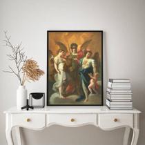 Quadro Decorativo Sacro Os Três Arcanjos 33x24cm - com vidro