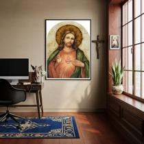 Quadro Decorativo Sacro Sagrado Coração de Jesus - 70x50cm