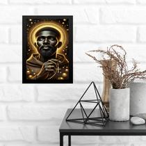 Quadro Decorativo Sacro São Benedito 45x34cm Quadro Decorativo Sacro São Benedito 45x34cm